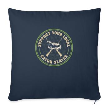 Chasseur d’alligator, Tueur d’alligators local Chasse aux alligators - Housse de coussin décorative 45 x 45 cm - bleu marine - Devant