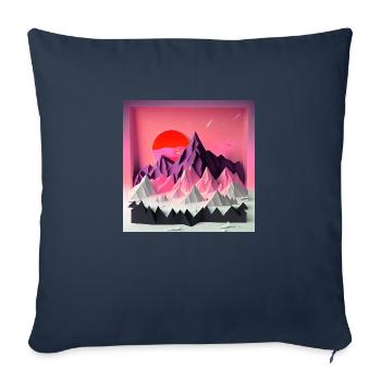 beautiful winter landscape with mountains and a su - Sofakissenbezug 45 x 45 cm - Navy - Vorne