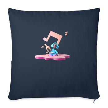 MUSIQUE DRÔLE 08 - Housse de coussin décorative 45 x 45 cm - bleu marine - Devant
