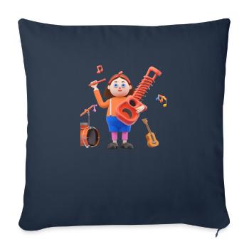 Drôle 13 - Housse de coussin décorative 45 x 45 cm - bleu marine - Devant