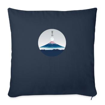 Mont Fuji - Japon - Housse de coussin décorative 45 x 45 cm - bleu marine - Devant
