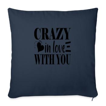 Fou amoureux de toi - Housse de coussin décorative 45 x 45 cm - bleu marine - Devant