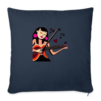 Music Girl - Sofa pillowcase 17,3'' x 17,3'' (45 x 45 cm) - navy - Front