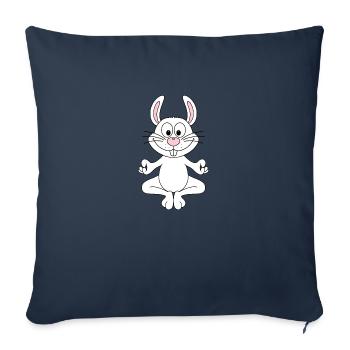 KANINCHEN - HASE - YOGA - PILATES - TIER - Sofakissenbezug 45 x 45 cm - Navy - Vorne