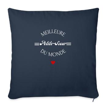 meilleure petite-sœur du monde - Housse de coussin décorative 45 x 45 cm - bleu marine - Devant