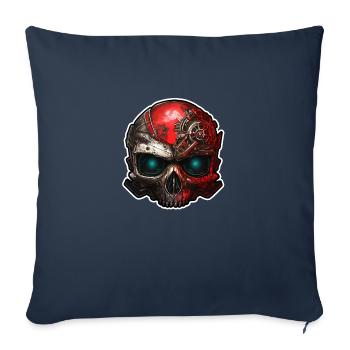 Série de crâne #001 - Housse de coussin décorative 45 x 45 cm - bleu marine - Devant