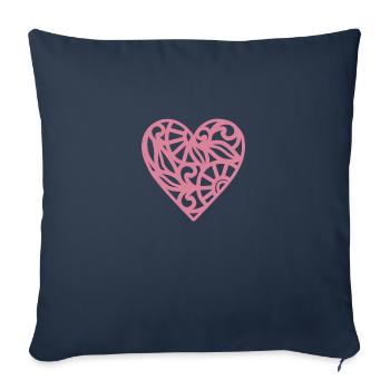 Heart - Sofa pillowcase 17,3'' x 17,3'' (45 x 45 cm) - navy - Front