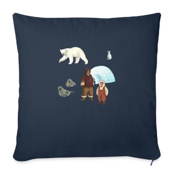 Eskimofamilie - Sofakissenbezug 45 x 45 cm - Navy - Vorne