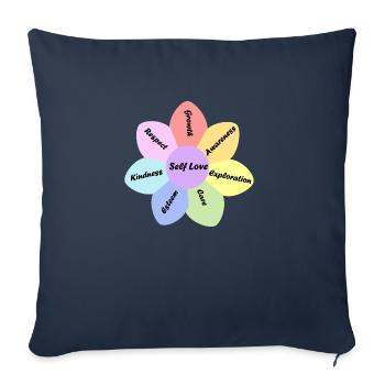 Regenbogen-Pastellfarbe Selbstliebe Grundlagen - Sofakissenbezug 45 x 45 cm - Navy - Vorne