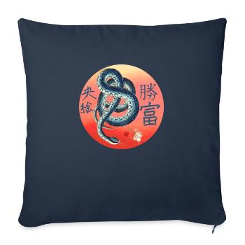 Schlange_Beutejagd - Sofakissenbezug 45 x 45 cm - Navy - Vorne