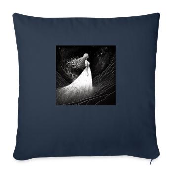 Dame blache contemplant les étoiles - Housse de coussin décorative 45 x 45 cm - bleu marine - Devant