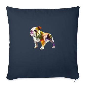 Origami Geometrie Bulldog bunt modern arty - Sofakissenbezug 45 x 45 cm - Navy - Vorne