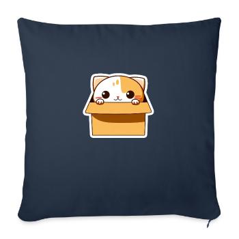 Autocollants mignons de mensonges et de sommeils de chat mignon - Housse de coussin décorative 45 x 45 cm - bleu marine - Devant