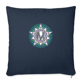 Stars with the letter M. Your word - your thought - Sofa pillowcase 17,3'' x 17,3'' (45 x 45 cm) - navy - Front