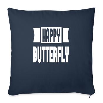 Happy Butterfly - Sofa pillowcase 17,3'' x 17,3'' (45 x 45 cm) - navy - Front