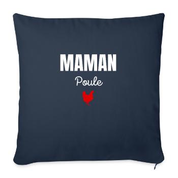 maman poule - Housse de coussin décorative 45 x 45 cm - bleu marine - Devant