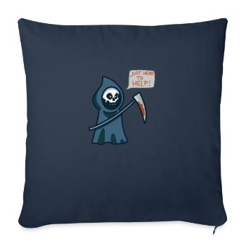 JUSTE LÀ POUR VOUS AIDER - Housse de coussin décorative 45 x 45 cm - bleu marine - Devant