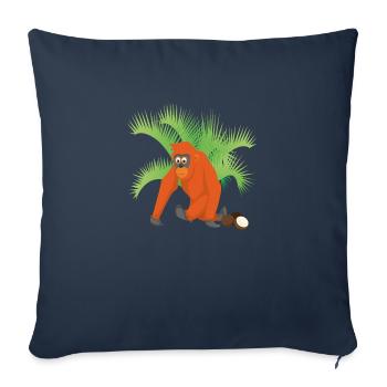 Orangutan - Sofa pillowcase 17,3'' x 17,3'' (45 x 45 cm) - navy - Front
