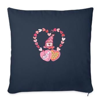 Loving dwarf with a love message - Sofa pillowcase 17,3'' x 17,3'' (45 x 45 cm) - navy - Front