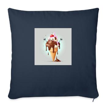 Ice cream cute cartoon - Sofa pillowcase 17,3'' x 17,3'' (45 x 45 cm) - navy - Front