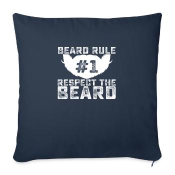 Règle #1 Respecter la barbe - Housse de coussin décorative 45 x 45 cm - bleu marine - Devant