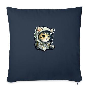 Meownaut astronaut cat for cat daddy - Sofa pillowcase 17,3'' x 17,3'' (45 x 45 cm) - navy - Front
