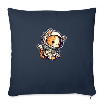 Meownaut astronaut cat for cat daddy - Sofa pillowcase 17,3'' x 17,3'' (45 x 45 cm) - navy - Front