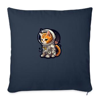 Meownaut astronaut cat for cat daddy - Sofa pillowcase 17,3'' x 17,3'' (45 x 45 cm) - navy - Front