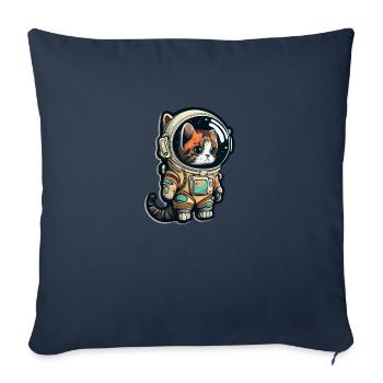 Meownaut astronaut cat for cat daddy - Sofa pillowcase 17,3'' x 17,3'' (45 x 45 cm) - navy - Front