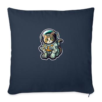 Meownaut astronaut cat for cat daddy - Sofa pillowcase 17,3'' x 17,3'' (45 x 45 cm) - navy - Front