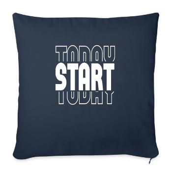 Commencez dès aujourd’hui - Housse de coussin décorative 45 x 45 cm - bleu marine - Devant