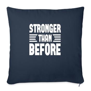 Plus fort qu’avant - Housse de coussin décorative 45 x 45 cm - bleu marine - Devant