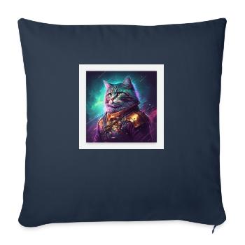 The ruler of the Galaxy is a cat - Sofa pillowcase 17,3'' x 17,3'' (45 x 45 cm) - navy - Front