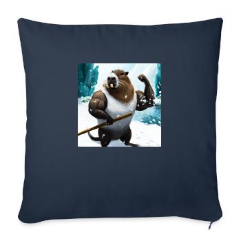 Capybara with muscles - Sofa pillowcase 17,3'' x 17,3'' (45 x 45 cm) - navy - Front