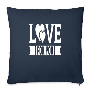 Love For You - Sofa pillowcase 17,3'' x 17,3'' (45 x 45 cm) - navy - Front
