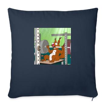 SQRRLD - Squirrel's Bench Press Accident - Sofakissenbezug 45 x 45 cm - Navy - Vorne