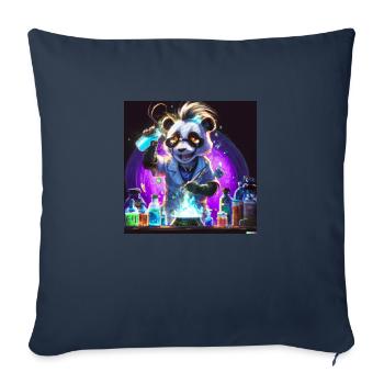 Panda chimiste art numérique - Housse de coussin décorative 45 x 45 cm - bleu marine - Devant