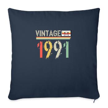 Vintage-Kassette 1991 - Sofakissenbezug 45 x 45 cm - Navy - Vorne
