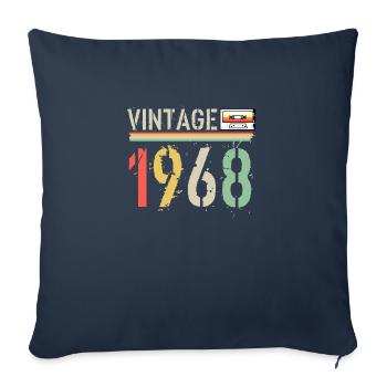 Vintage-Kassette 1968 - Sofakissenbezug 45 x 45 cm - Navy - Vorne