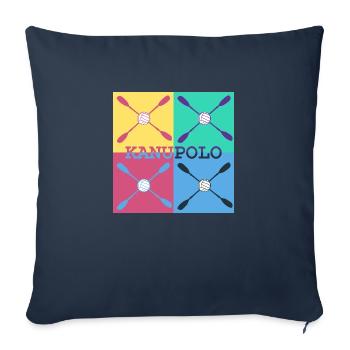 Canoë polo - élégant et cool - Housse de coussin décorative 45 x 45 cm - bleu marine - Devant