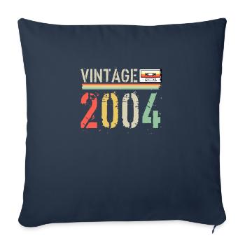 cassette vintage 2004 - Housse de coussin décorative 45 x 45 cm - bleu marine - Devant