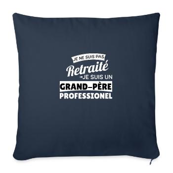 Pour Grand-père, je ne suis pas retraité - Housse de coussin décorative 45 x 45 cm - bleu marine - Devant