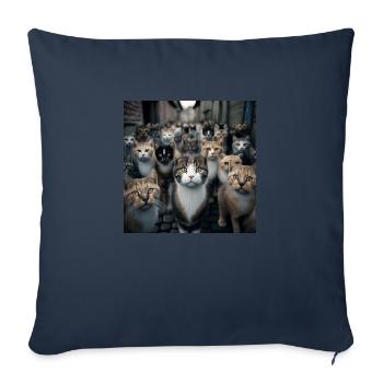 Katze Straße - Sofakissenbezug 45 x 45 cm - Navy - Vorne