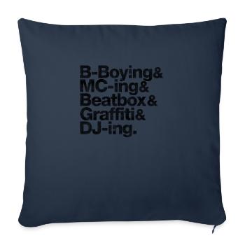 Hip Hop Five Elements black grunge - Housse de coussin décorative 45 x 45 cm - bleu marine - Devant