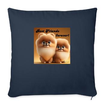 POMMERANIAN 2 BFF Hundewelpen niedlich klein süss - Sofakissenbezug 45 x 45 cm - Navy - Vorne