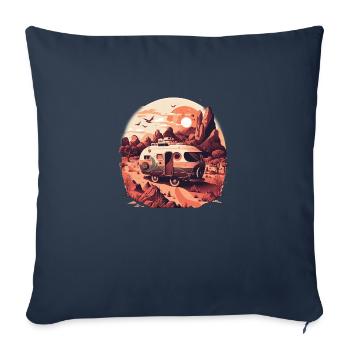 Bus Camping Abenteuer Outback Australien - Sofakissenbezug 45 x 45 cm - Navy - Vorne