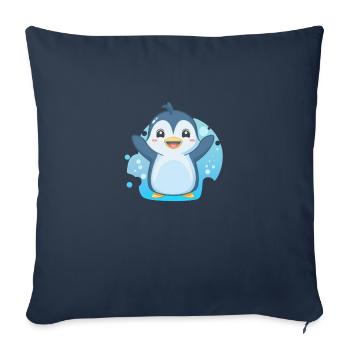 Cute Penguin - Sofa pillowcase 17,3'' x 17,3'' (45 x 45 cm) - navy - Front
