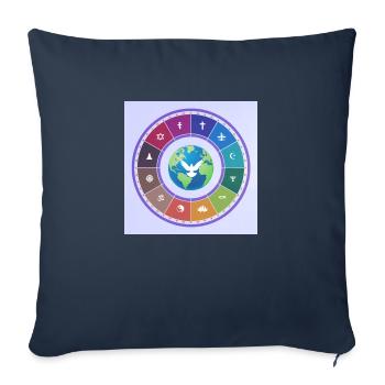 One World many religions for peace. - Sofa pillowcase 17,3'' x 17,3'' (45 x 45 cm) - navy - Front