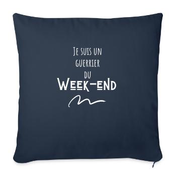 Je suis un guerrier du week-end - Housse de coussin décorative 45 x 45 cm - bleu marine - Devant