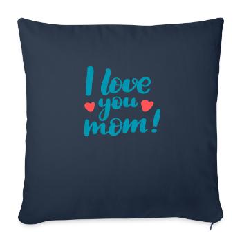 Je t'aime, maman - Housse de coussin décorative 45 x 45 cm - bleu marine - Devant
